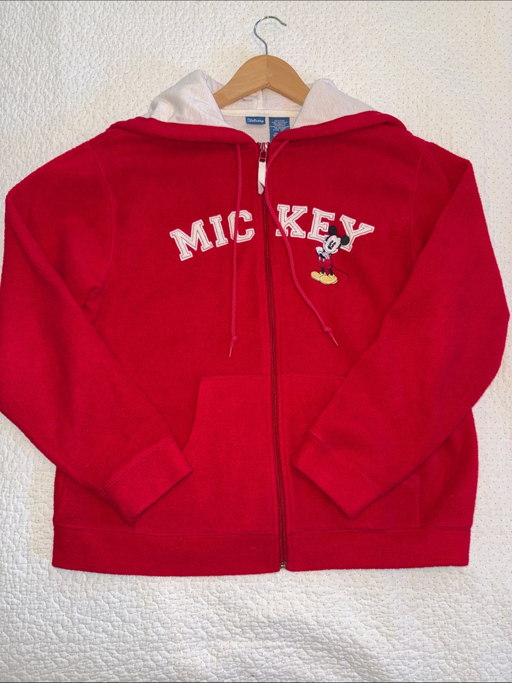 Disney Red Mickey Hooded Zip-Up Fleece Jacket